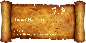 Thoma Martin névjegykártya